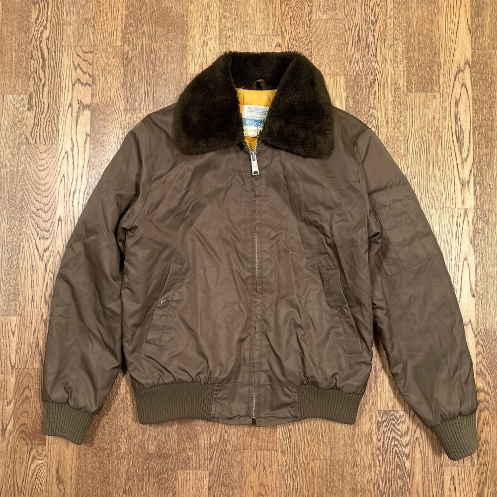 Vintage 70s Sears Work Leisure Made in Japan Aviator Nylon Jacket Mens Medium